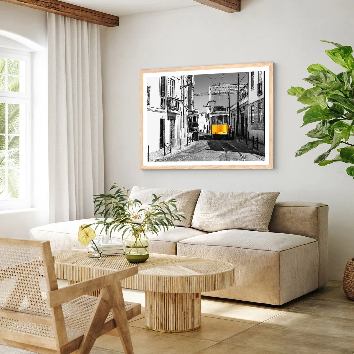 Affiche dans un chêne clair - Poster - L'âme de Lisbonne - 40x30 cm