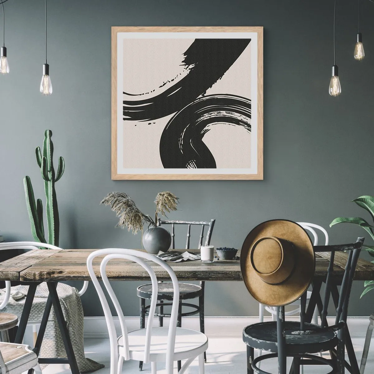 Affiche dans un chêne clair - Poster - Balayage circulaire - 30x30 cm