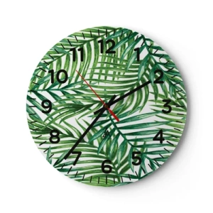 Horloge murale - Pendule murale - Sous la canopée verte - 40x40 cm