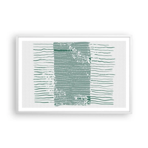 Affiche dans un cadre blanc - Poster - Abstraction de la mer - 91x61 cm