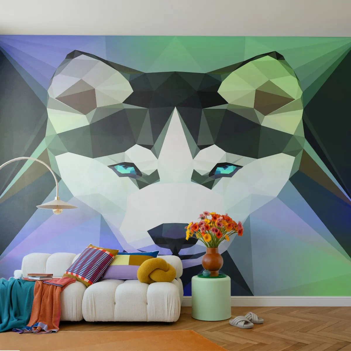 Papier Peint Autocollant Deluxe Sticker - La mémoire des neiges du nord - Abstraction, Animaux, Loup - 250x175 cm