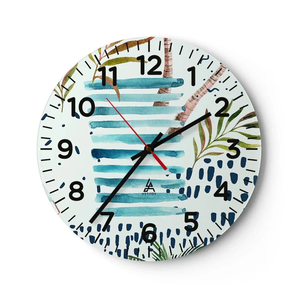 Horloge murale - Pendule murale - Des vacances sous les palmiers - 40x40 cm