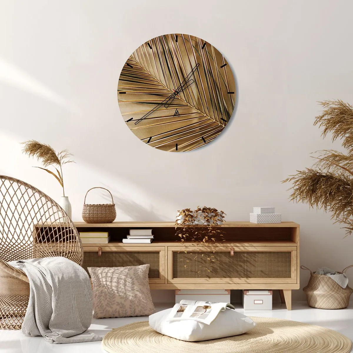 Horloge murale - Pendule murale - Motif marbré avec des accents violets et dorés - 30x30cm - Colonnade naturelle - Décoration murale moderne pour le salon, la cuisine et la chambre ARTTOR