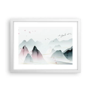 Affiche dans un cadre blanc - Poster - Au-delà des sommets - 40x30 cm
