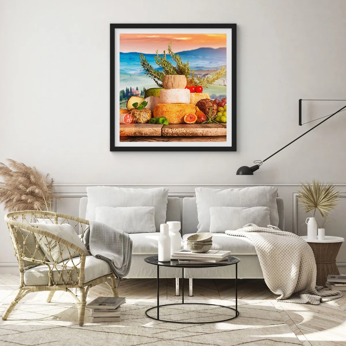 Affiche dans un cadre noir - Poster - La joie de vivre à l'italienne - 40x40 cm
