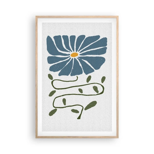 Affiche dans un chêne clair - Poster - Une branche à une fleur - 61x91 cm
