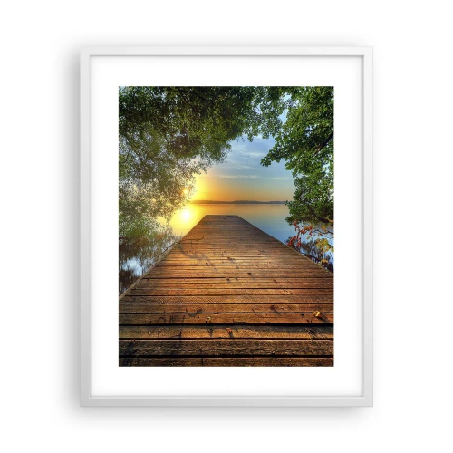 Affiche dans un cadre blanc - Poster - Prenez votre temps, asseyez-vous - 40x50 cm