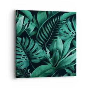 Impression sur toile - Image sur toile - Profondeur du vert tropical - 40x40 cm