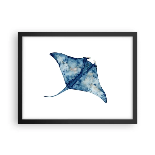 Affiche dans un cadre noir - Poster - La vie en bleu - 40x30 cm