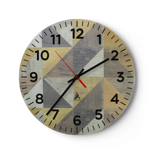 Horloge murale - Pendule murale - Suivant l'angle du triangle - 30x30 cm