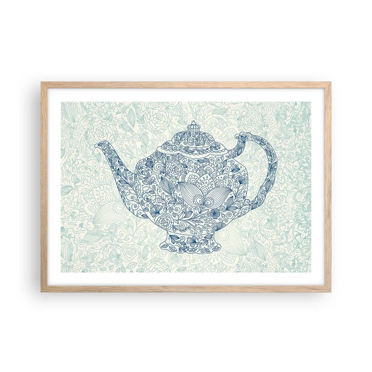 Affiche dans un chêne clair - Poster - Le charme du thé - 70x50 cm