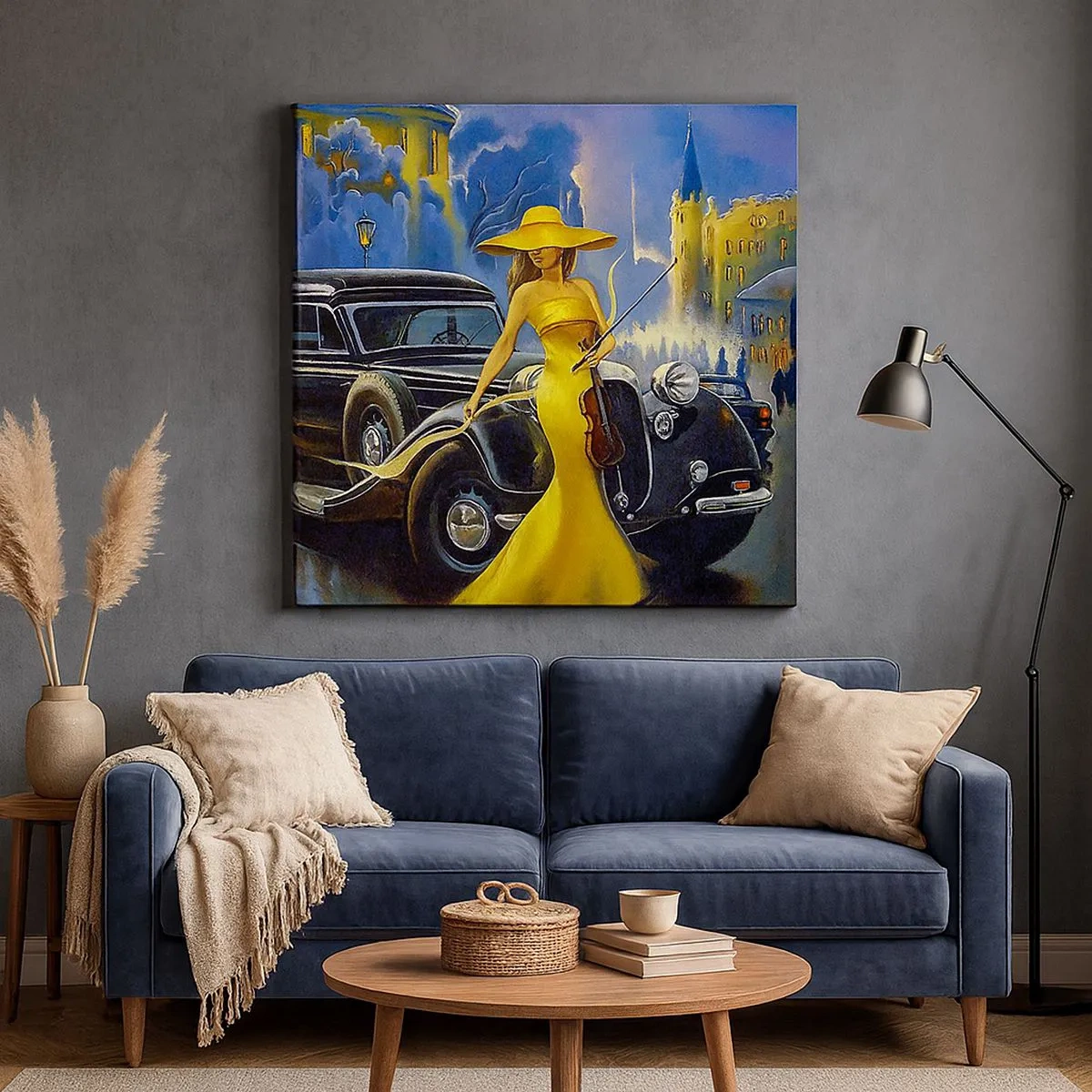 Impression sur toile - Image sur toile - Nocturne pour violon et amour - 30x30 cm