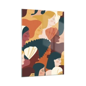 Impression sur verre - Image sur verre - Illustration élégante de diverses silhouettes féminines - 50x70cm - Uniquement la féminité - Décoration murale moderne pour le salon et la chambre ARTTOR