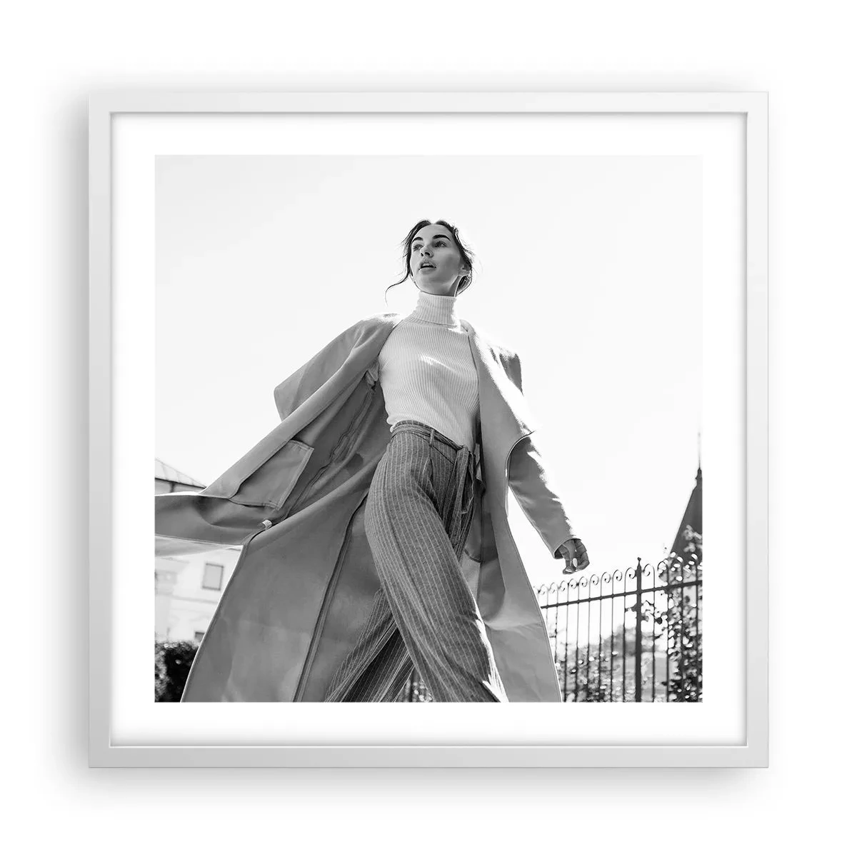 Affiche dans un cadre blanc - Poster - Tu viens avec moi? - 50x50 cm