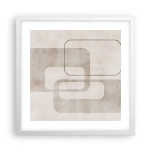 Affiche dans un cadre blanc - Poster - Fugue géométrique - 40x40 cm