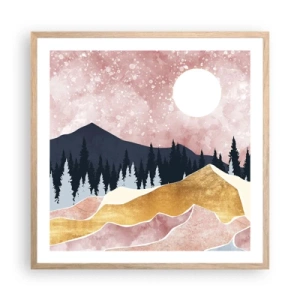 Affiche dans un chêne clair - Poster - Gardien de la nuit - 60x60 cm