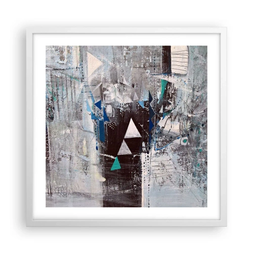 Affiche dans un cadre blanc - Poster - Ordre prioritaire des triangles - 50x50 cm