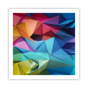 Affiche - Poster - Origami arc-en-ciel - 60x60 cm