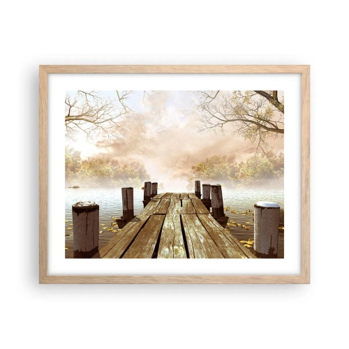 Affiche dans un chêne clair - Poster - La douce tristesse de l'automne - 50x40 cm