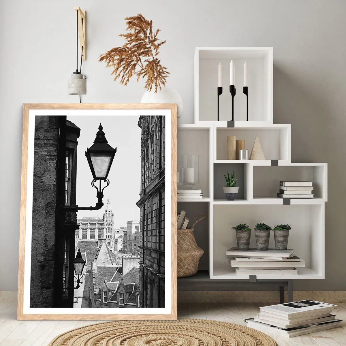 Affiche dans un chêne clair - Poster - L'histoire d'Édimbourg - 30x40 cm