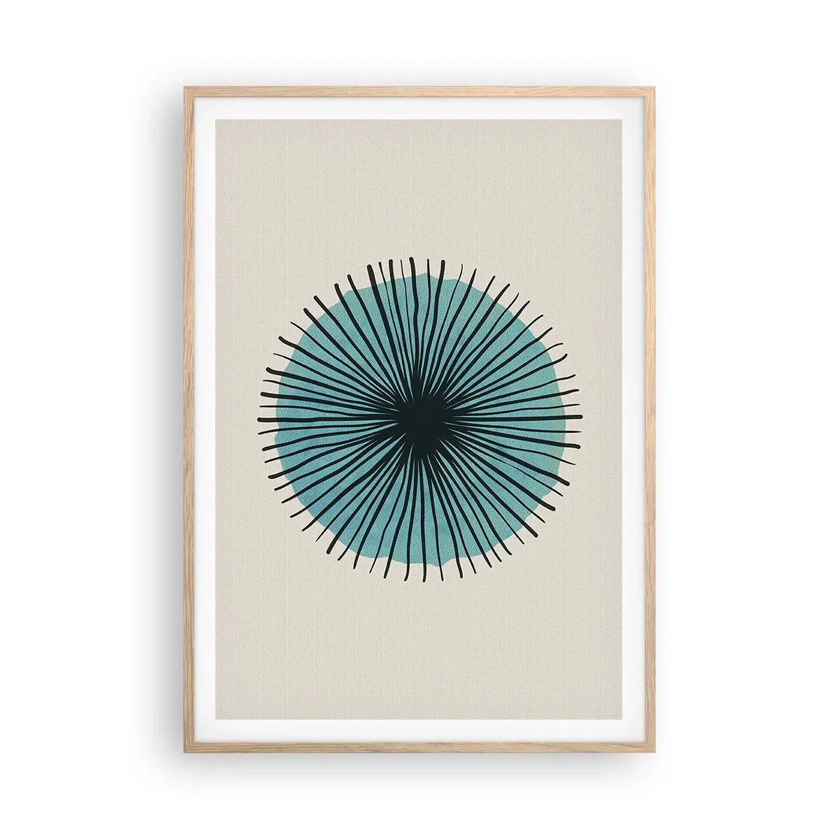 Affiche dans un chêne clair - Poster - Rayonnant dans l'azur - 70x100 cm