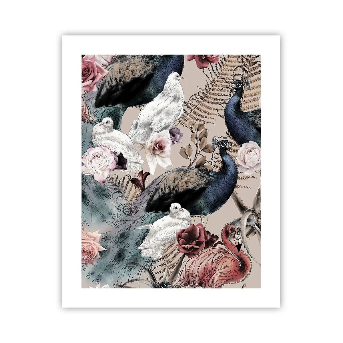 Affiche - Poster - Dans un jardin de palace - 40x50 cm