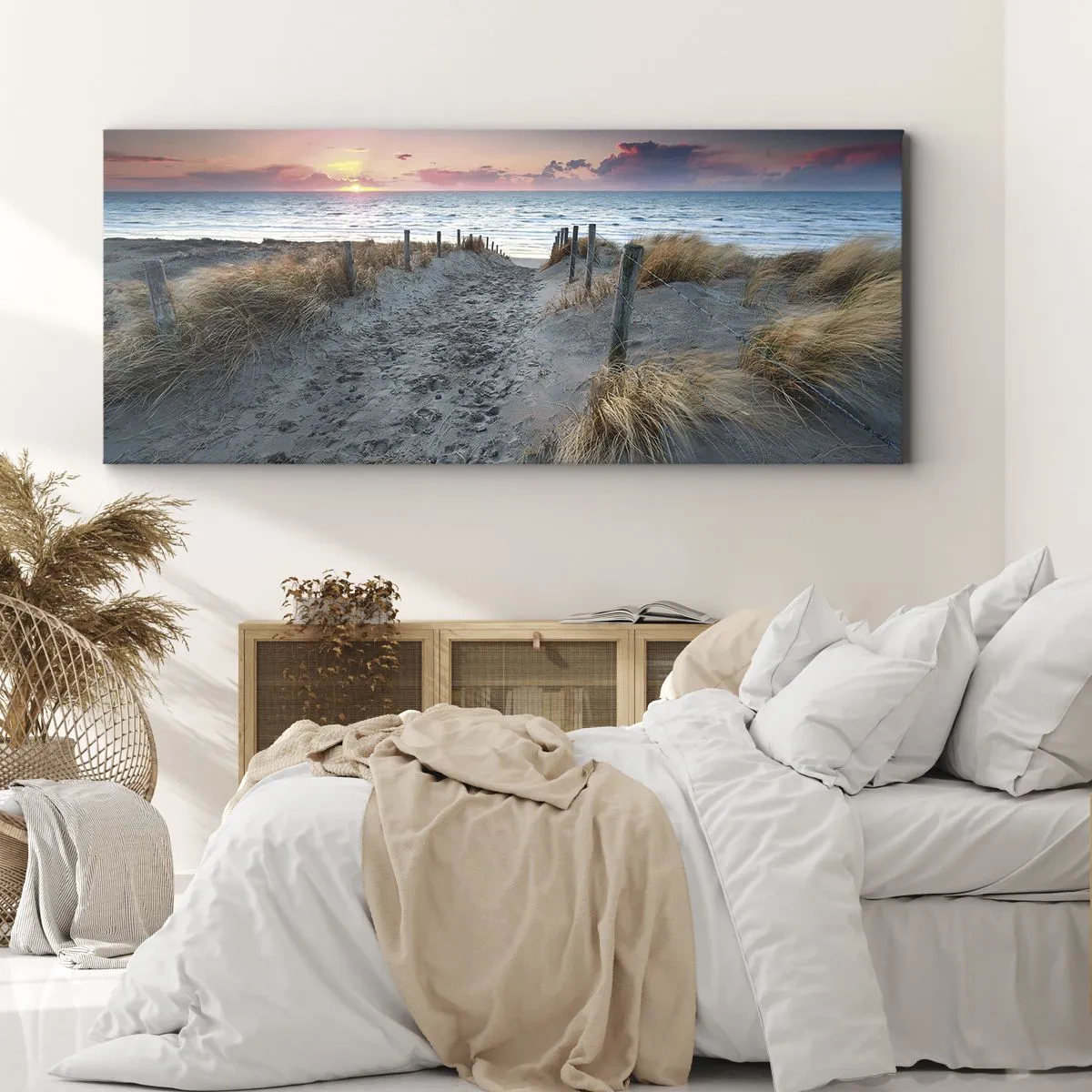 Impression sur toile - Image sur toile - Tu as versé l'éclat de l'arc-en-ciel sur les flots - 100x40 cm