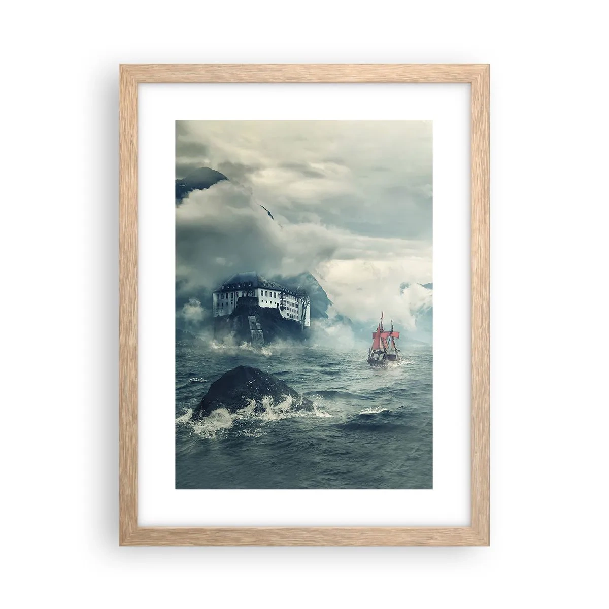 Affiche dans un chêne clair - Poster - Dans l'eau magique - 30x40 cm