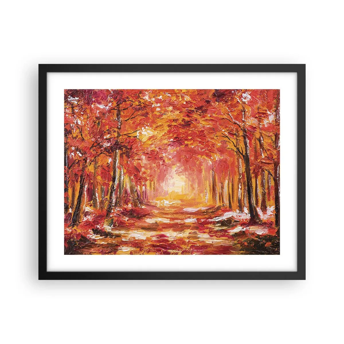 Affiche dans un cadre noir - Poster - Forêt de cuivre - 50x40 cm
