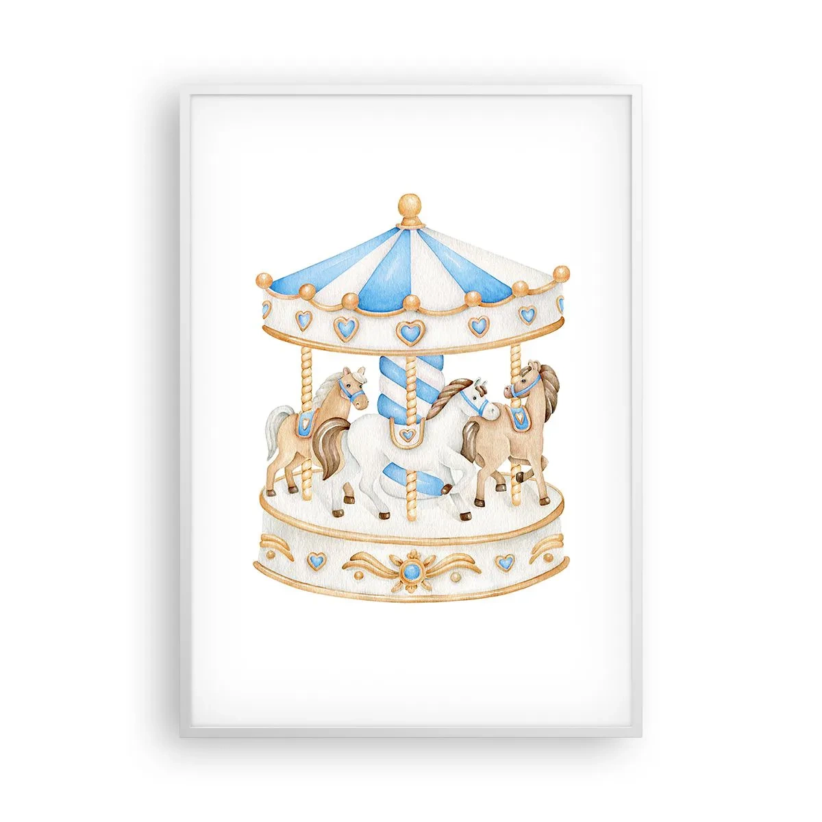 Affiche dans un cadre blanc - Poster - Douce enfance - 70x100 cm