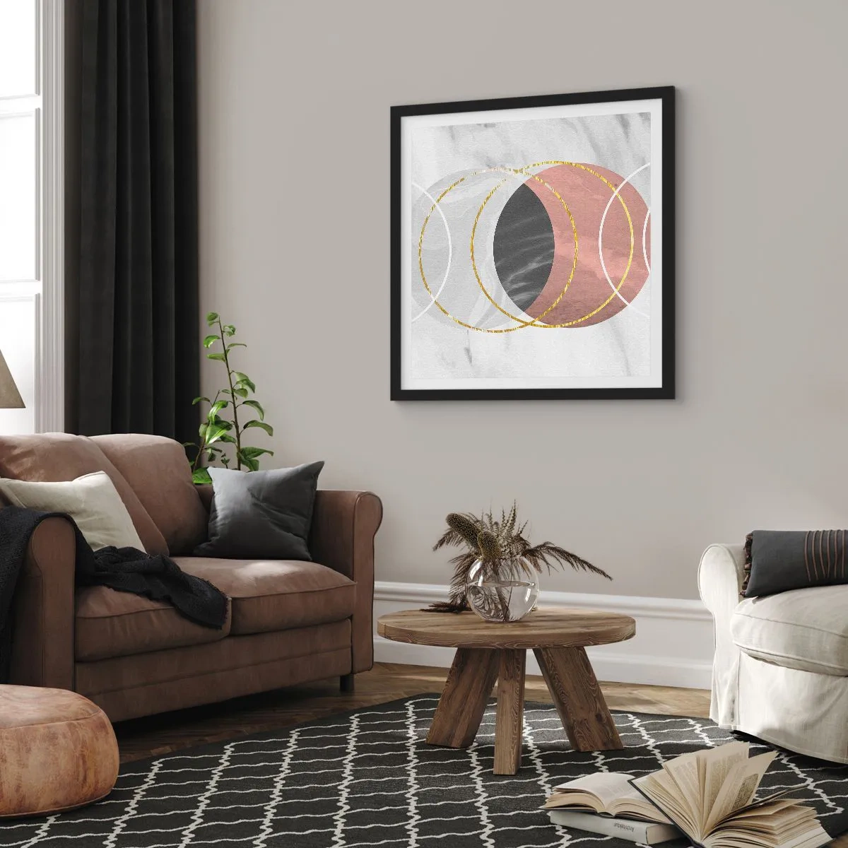 Affiche dans un cadre noir - Poster - Musique des sphères - 50x50 cm