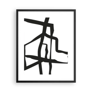 Affiche dans un cadre noir - Poster - Conception noir et blanc - 40x50 cm