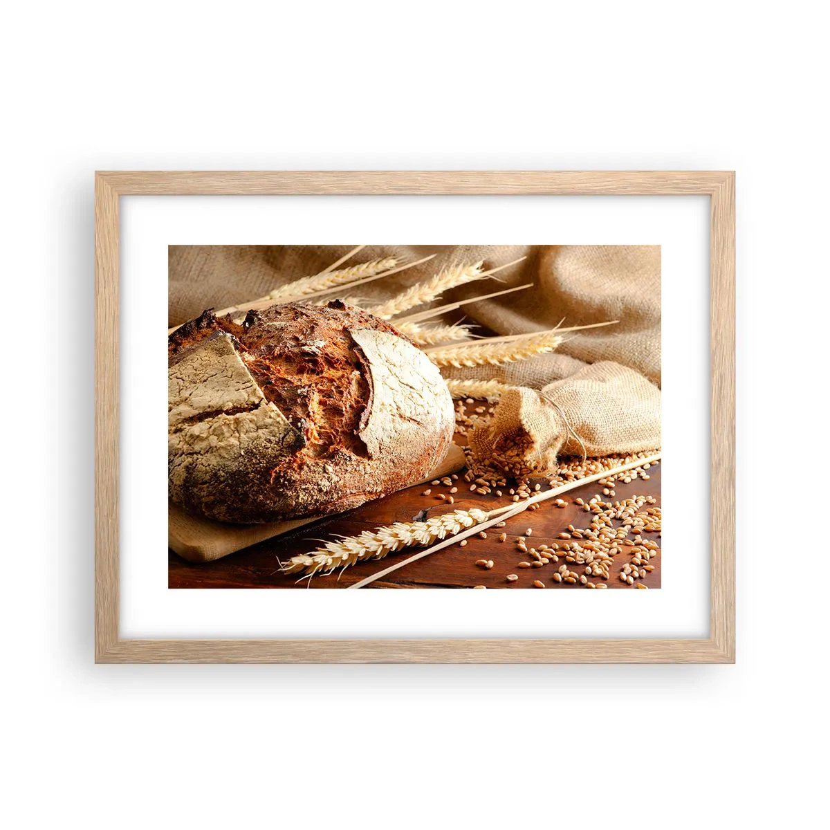 Affiche dans un chêne clair - Poster - Appétissant, parfumé, croquant - 40x30 cm