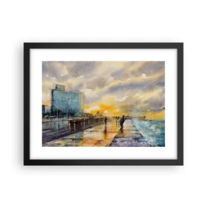 Affiche dans un cadre noir - Poster - La vie sur le rivage - 40x30 cm