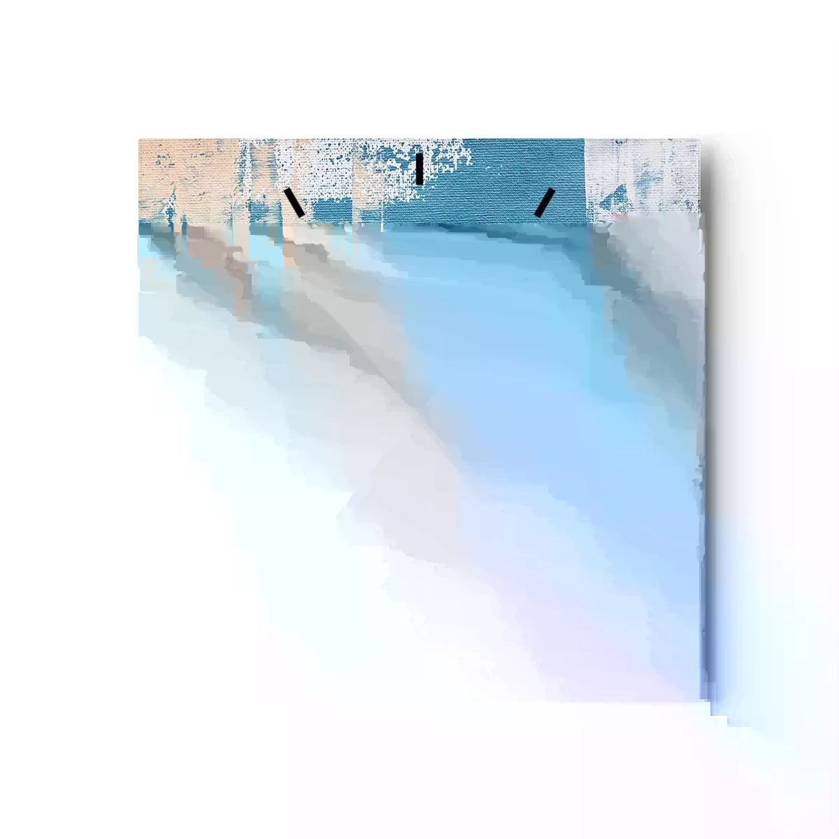 Horloge murale - Pendule murale - Composition abstraite dans les tons de bleu et de blanc - 30x30cm - À travers un iceberg - Décoration murale moderne pour le salon et la chambre ARTTOR