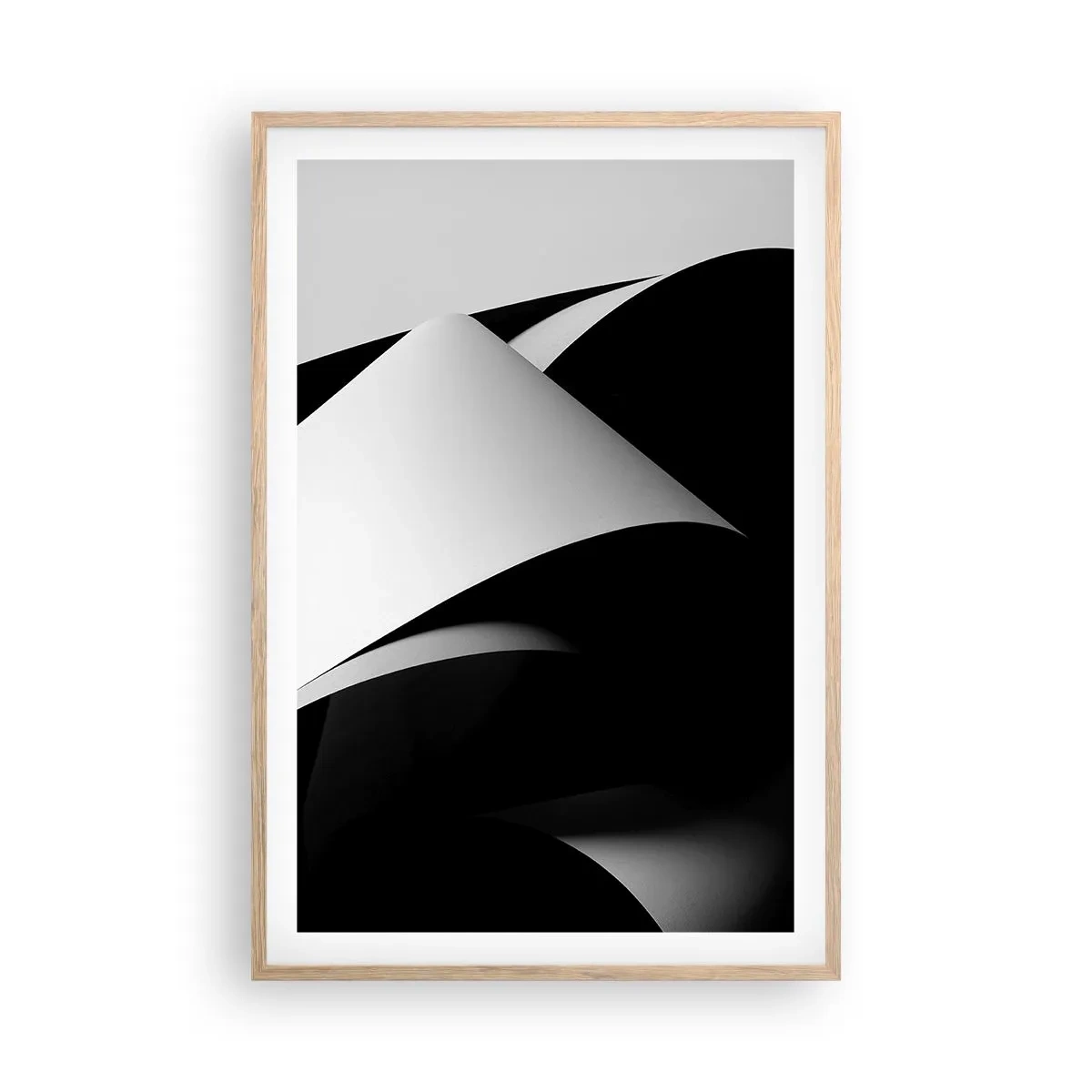 Affiche dans un chêne clair - Poster - Plans de lumière venus des profondeurs de l'ombre - 61x91 cm