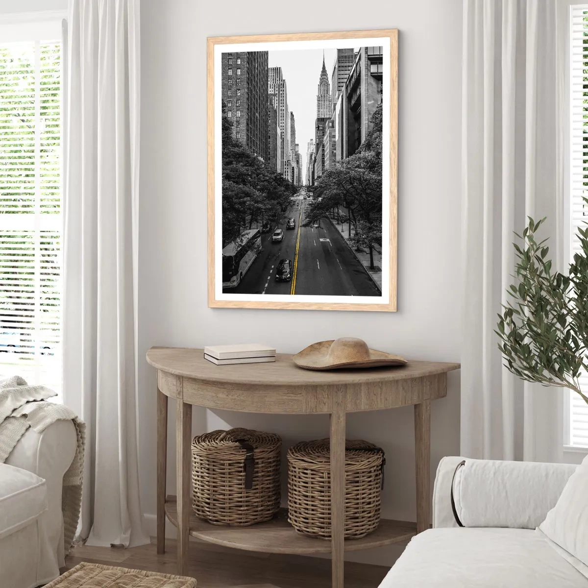 Affiche dans un chêne clair - Poster - Matin new-yorkais - 70x100 cm
