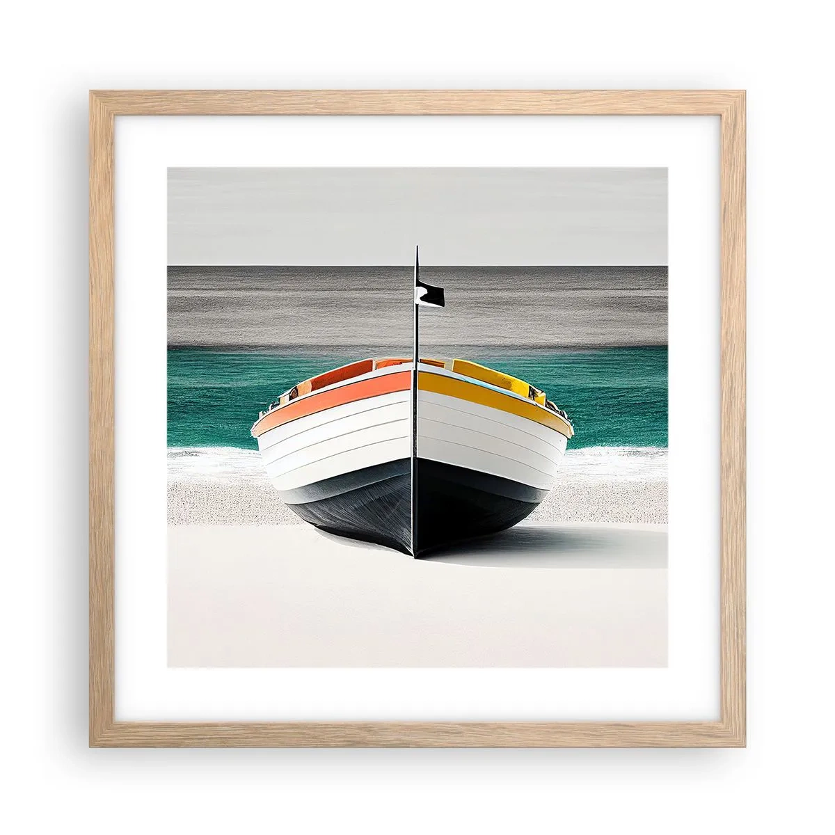 Affiche dans un chêne clair - Poster - A sa place - 40x40 cm