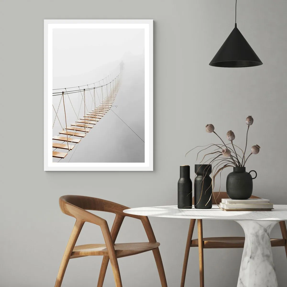 Affiche dans un cadre blanc - Poster - Où cela va-t-il te mener? - 61x91 cm