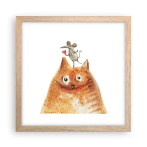 Affiche dans un chêne clair - Poster - Amour paradoxal - 30x30 cm