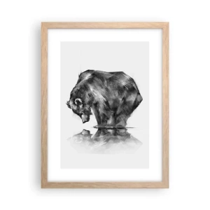 Affiche dans un chêne clair - Poster - Ravi de rencontrer quelqu'un de proche - 30x40 cm