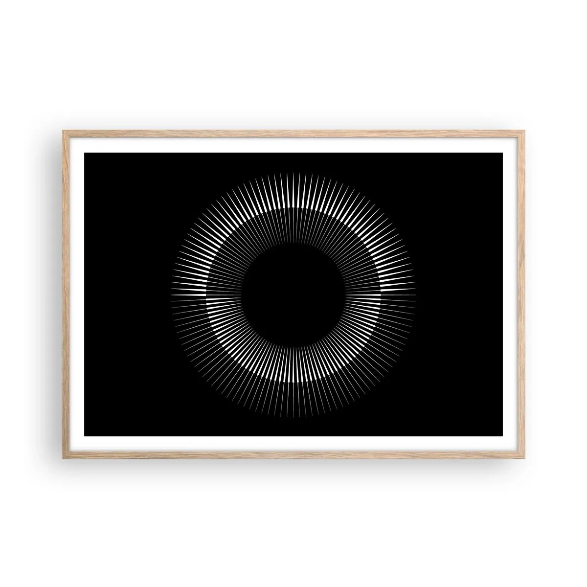 Affiche dans un chêne clair - Poster - Soleil noir - 100x70 cm