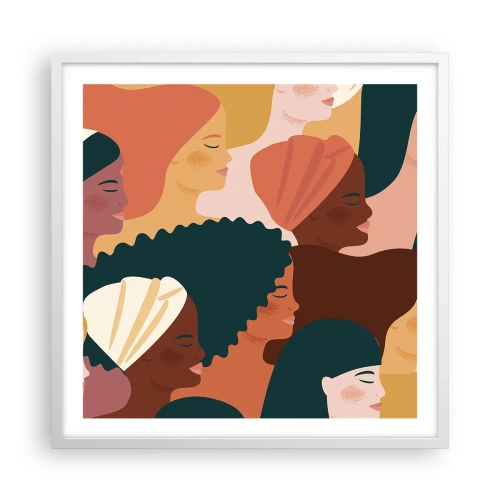 Affiche dans un cadre blanc - Poster - Uniquement la féminité - 60x60 cm