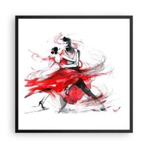 Affiche dans un cadre noir - Poster - Tango - le rythme de la passion - 60x60 cm