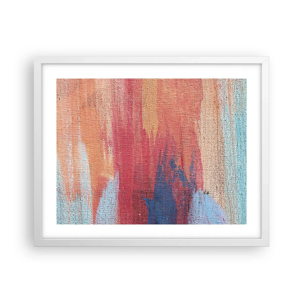 Affiche dans un cadre blanc - Poster - Ecoulement de l'arc-en ciel - 50x40 cm