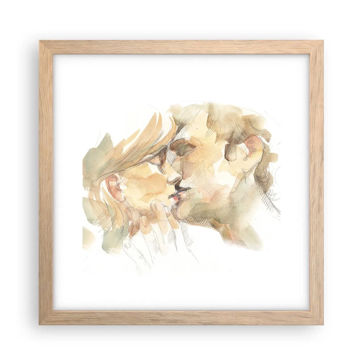 Affiche dans un chêne clair - Poster - A moitié trouvé ? - 30x30 cm