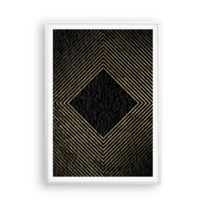 Affiche dans un cadre blanc - Poster - Géométrie dans un style glamour - 70x100 cm