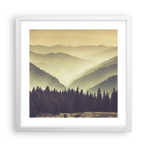 Affiche dans un cadre blanc - Poster - Derrière les sept montagnes… - 40x40 cm