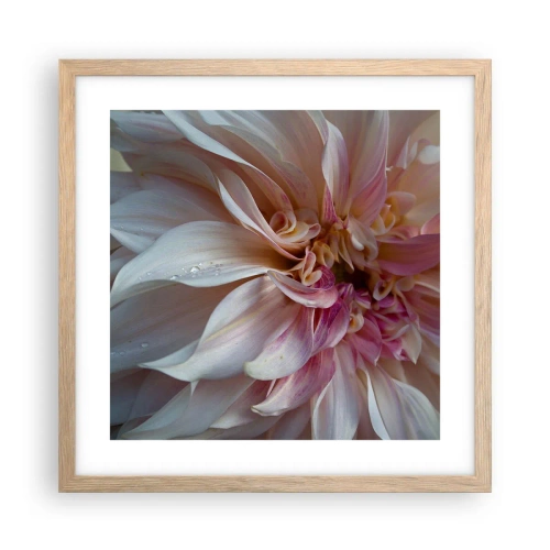 Affiche dans un chêne clair - Poster - Fraîcheur fleurissante - 40x40 cm