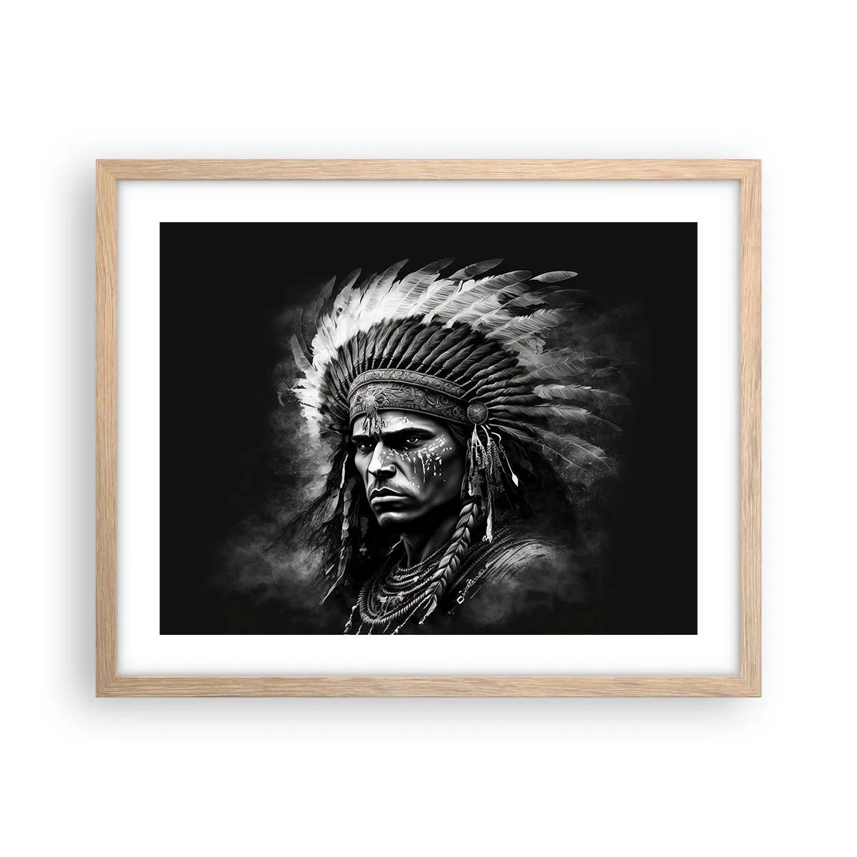 Affiche dans un chêne clair - Poster - Un leader et un guerrier - 50x40 cm